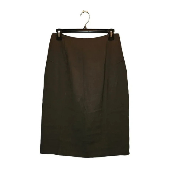 NWT Roland Mouret Pencil Skirt 8 Womens Brown Viscose Virgin Wool Back Zipper - Picture 1 of 12